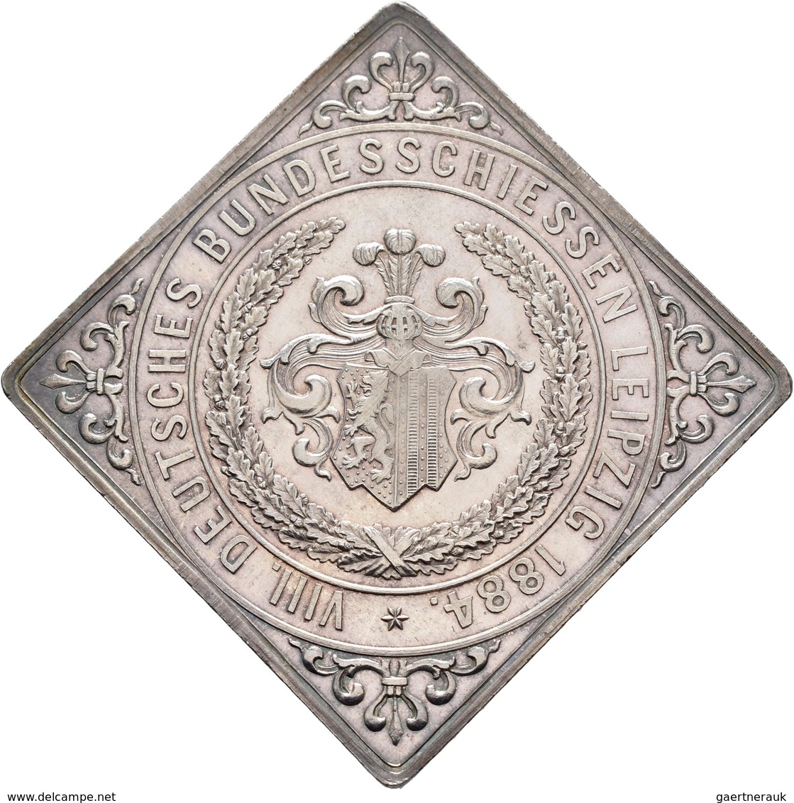 Medaillen Deutschland: 8. Deutsches Bundes-Schießen 1884 In Leipzig: Lot 2 Medaillen; Silberklippe 1 - Sonstige & Ohne Zuordnung