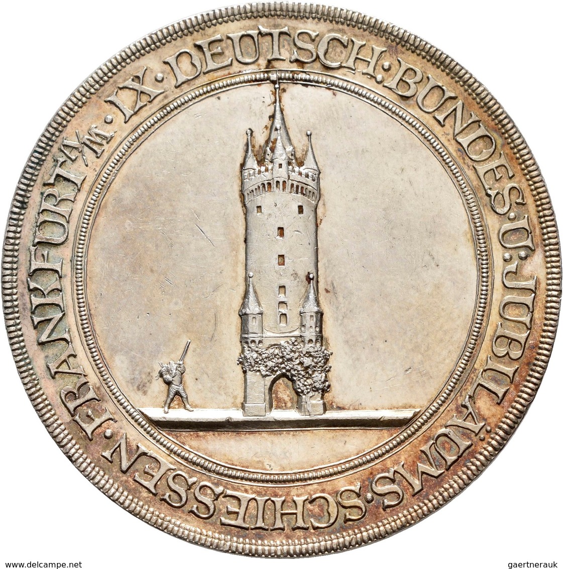 Medaillen Deutschland: 9. Deutsches Bundes-Schießen 1887 in Frankfurt a.M.: Lot 6 Medaillen; Silberm