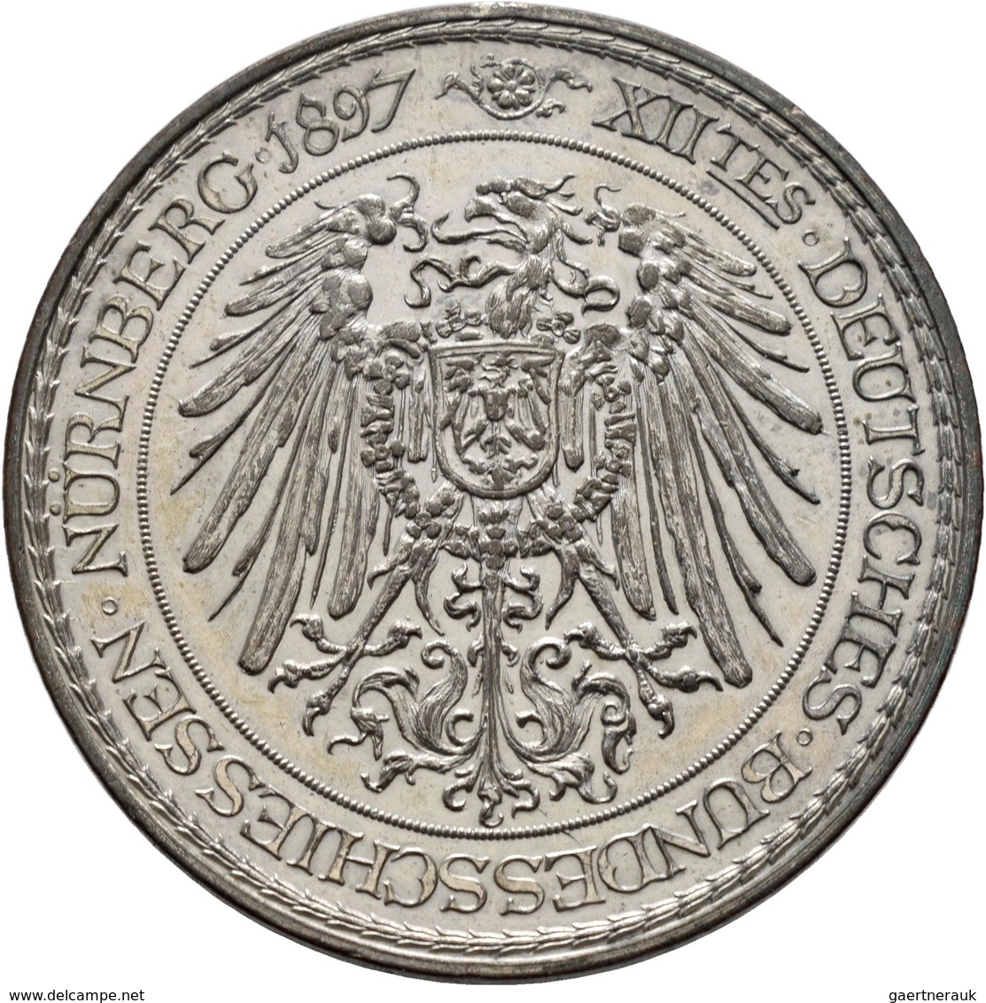 Medaillen Deutschland: 12. Deutsches Bundes-Schießen 1897 In Nürnberg: Lot 2 Medaillen; Silbermedail - Andere & Zonder Classificatie