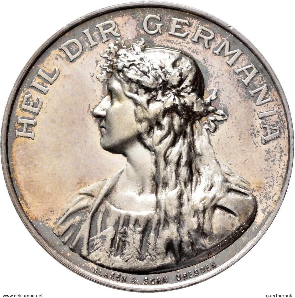Medaillen Deutschland: 13. Deutsches Bundes-Schießen 1900 In Dresden: Lot 2 Medaillen; Silberklippe - Andere & Zonder Classificatie