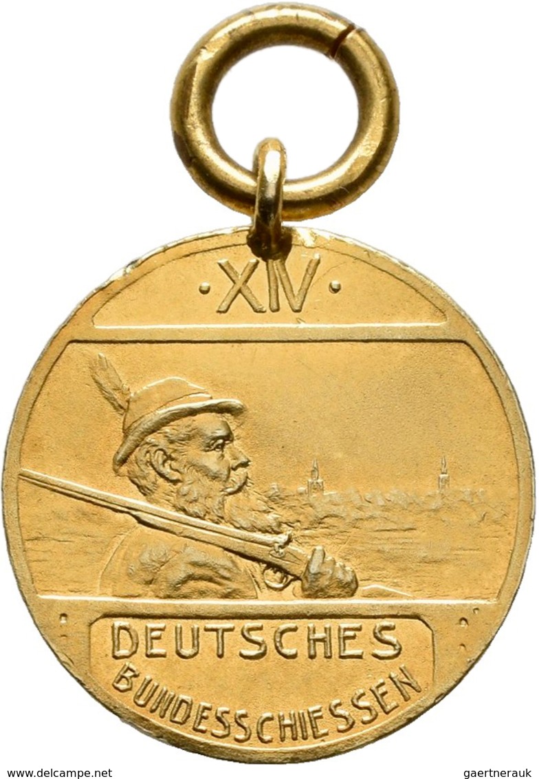 Medaillen Deutschland: 14. Deutsches Bundes-Schießen 1903 In Hannover: Lot 2 Medaillen; Goldmedaille - Andere & Zonder Classificatie