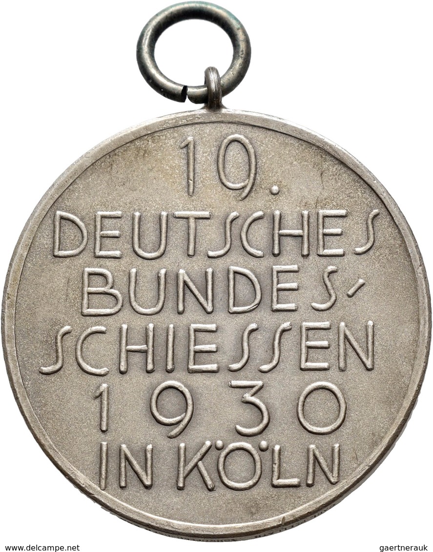 Medaillen Deutschland: 19. Deutsches Bundes-Schießen 1930 in Köln: Lot 4 Medaillen; Silbermedaille 1