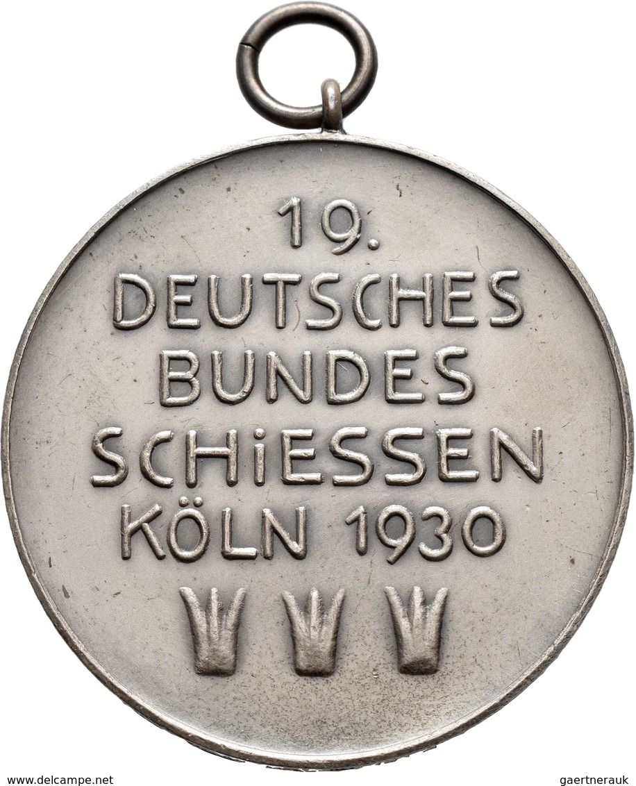 Medaillen Deutschland: 19. Deutsches Bundes-Schießen 1930 in Köln: Lot 4 Medaillen; Silbermedaille 1