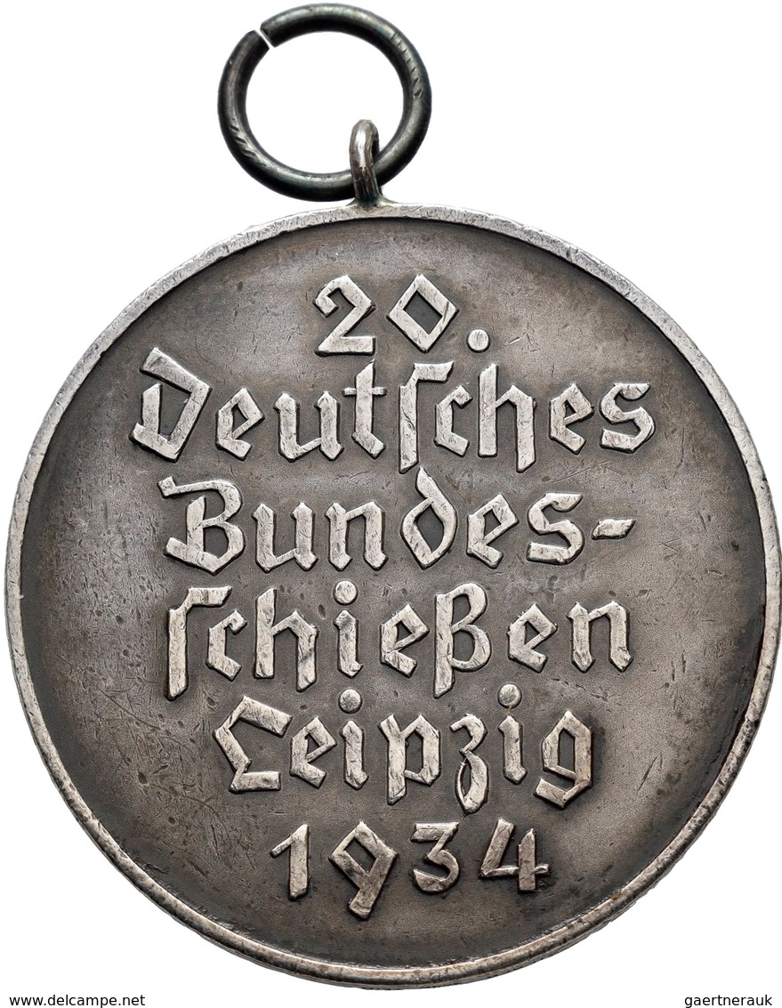 Medaillen Deutschland: 20. Deutsches Bundes-Schießen 1934 In Leipzig: Lot 4 Medaillen; Silbermedaill - Andere & Zonder Classificatie