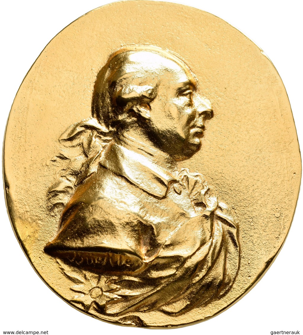 Medaillen Deutschland: Baden-Durlach, Karl Friedrich 1746-1811: Einseitige Vergoldete Bronzegussmeda - Andere & Zonder Classificatie