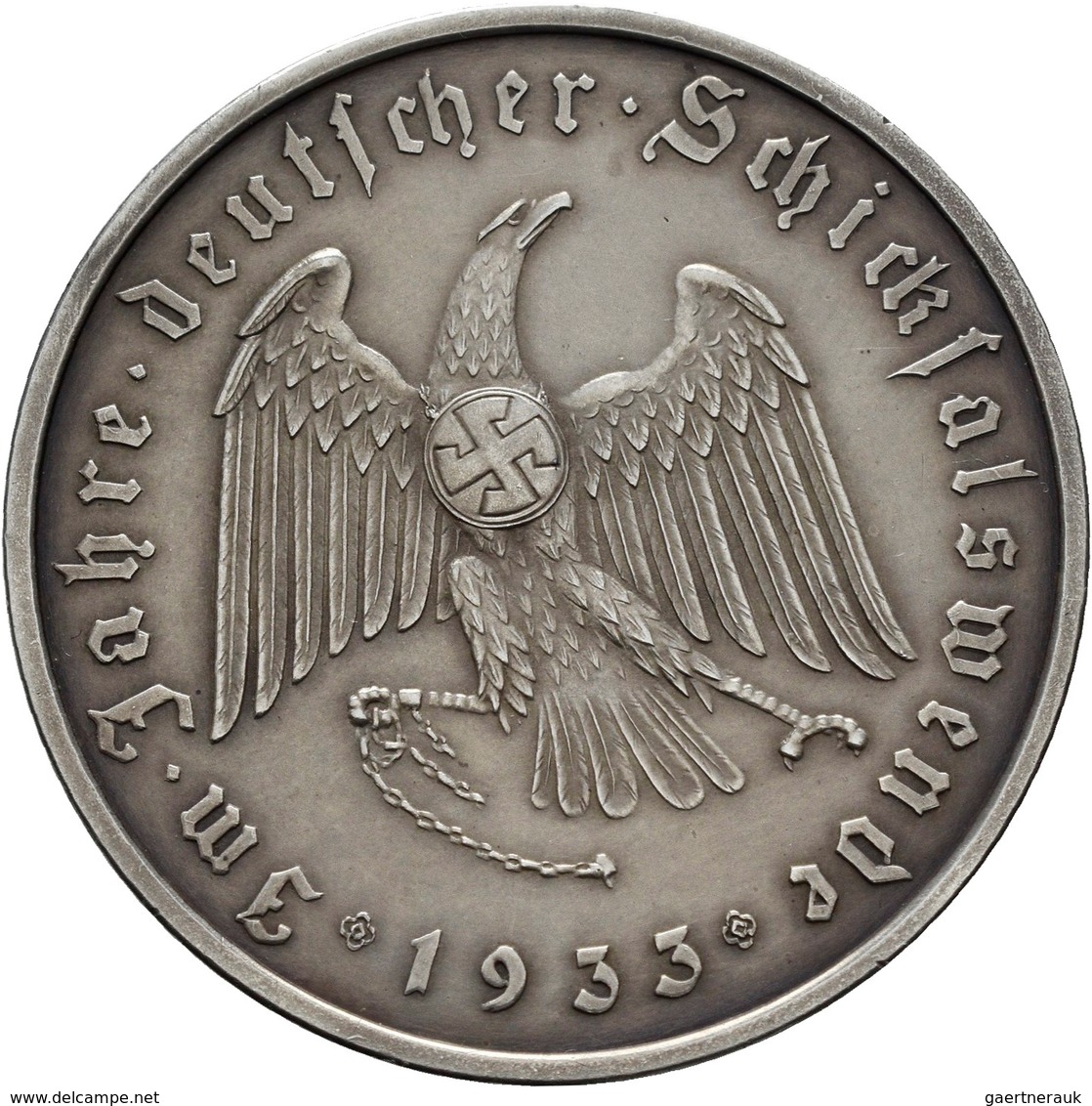 Medaillen Deutschland: Drittes Reich 1933-1945: Silbermedaille 1933, Unsigniert (Glöckler), Auf Die - Andere & Zonder Classificatie