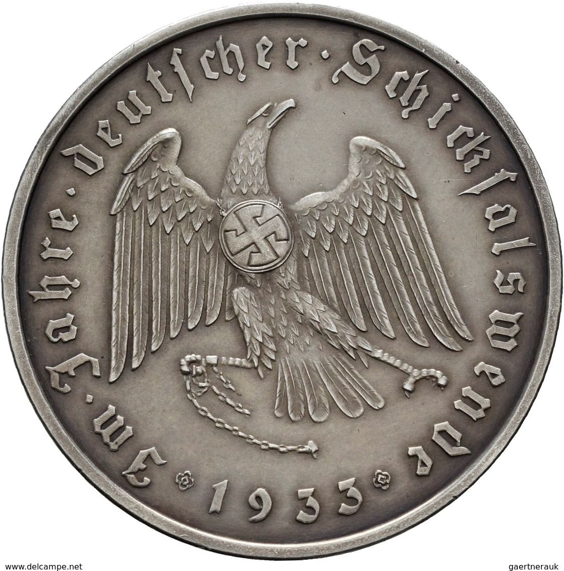 Medaillen Deutschland: Drittes Reich 1933-1945: Silbermedaille 1933, Unsigniert (Glöckler), Auf Die - Autres & Non Classés