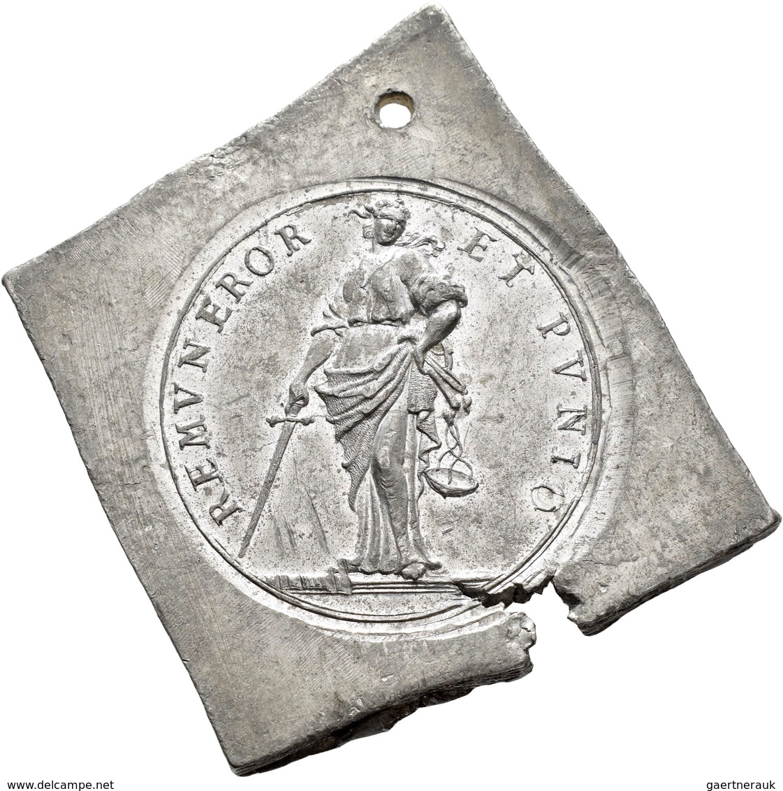 Medaillen Deutschland: Hamburg: Klippenförmige Zinnmedaille O.J.(1906), Auf Den Brand Der St.Michael - Andere & Zonder Classificatie