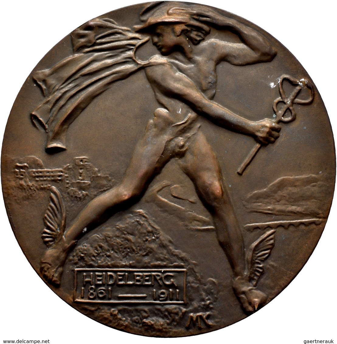 Medaillen Deutschland: Heidelberg:Bronzegussmedaille 1911, Von Klinger, Auf Die 50-Jahrfeier Des Ers - Autres & Non Classés