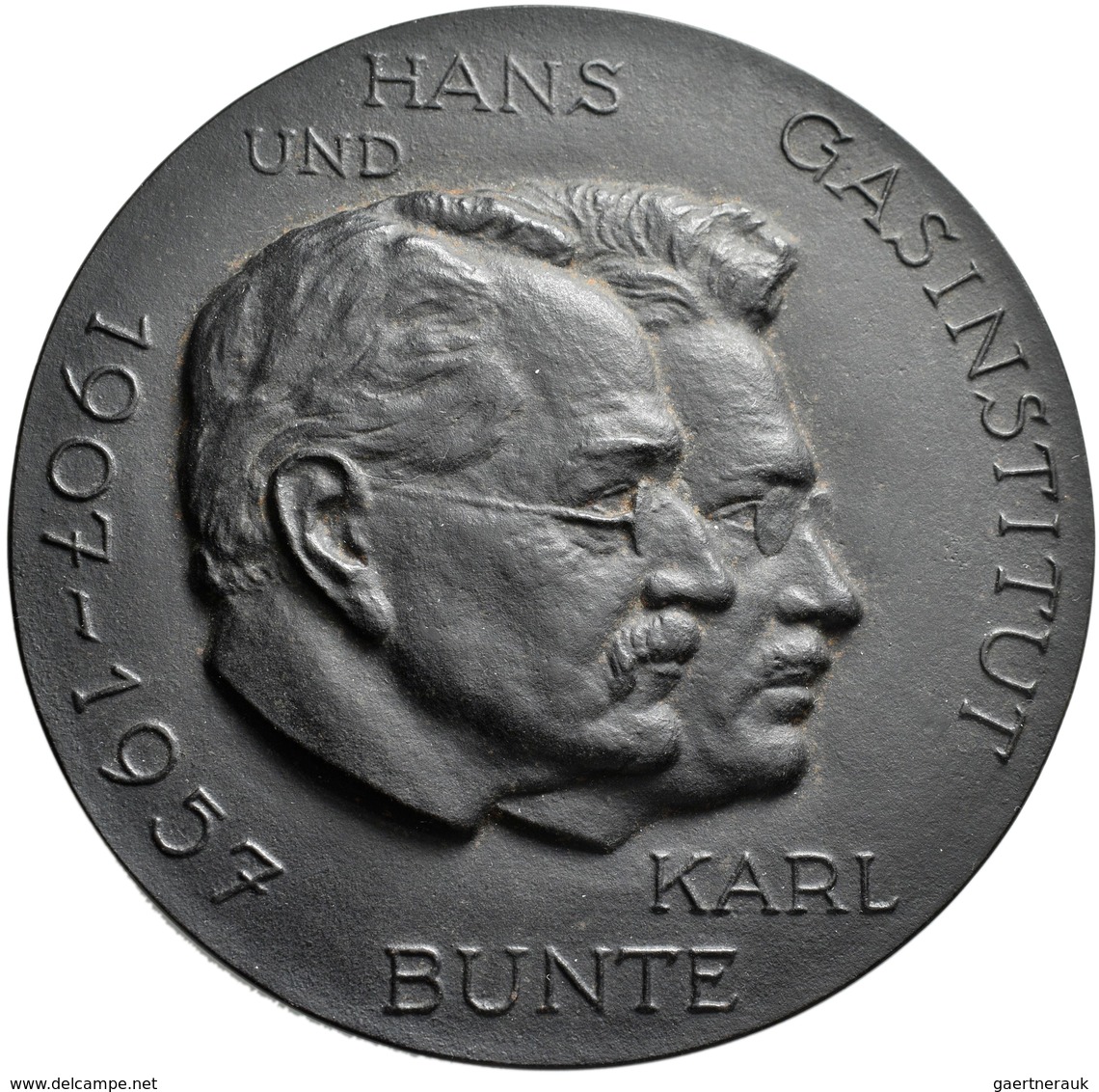 Medaillen Deutschland: Karlsruhe: Einseitige Eisengussmedaille 1957, Auf Karl Bunte (1879-1944), Deu - Andere & Zonder Classificatie