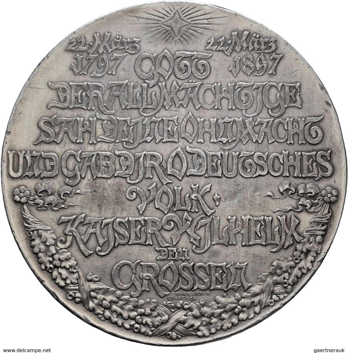 Medaillen Deutschland: Preussen, Wilhelm I. 1861-1888: Zinnmedaille 1897, Von Dürrich, Geprägte Bei - Sonstige & Ohne Zuordnung
