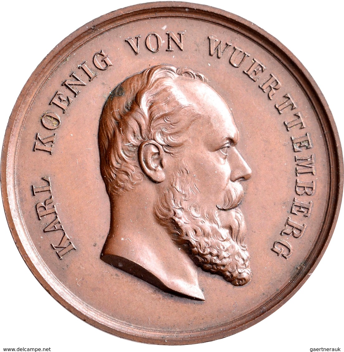 Medaillen Deutschland: Württemberg, Karl 1864-1891: Lot 2 Stück; Bronzemedaille O.J. (verliehen 1866 - Andere & Zonder Classificatie