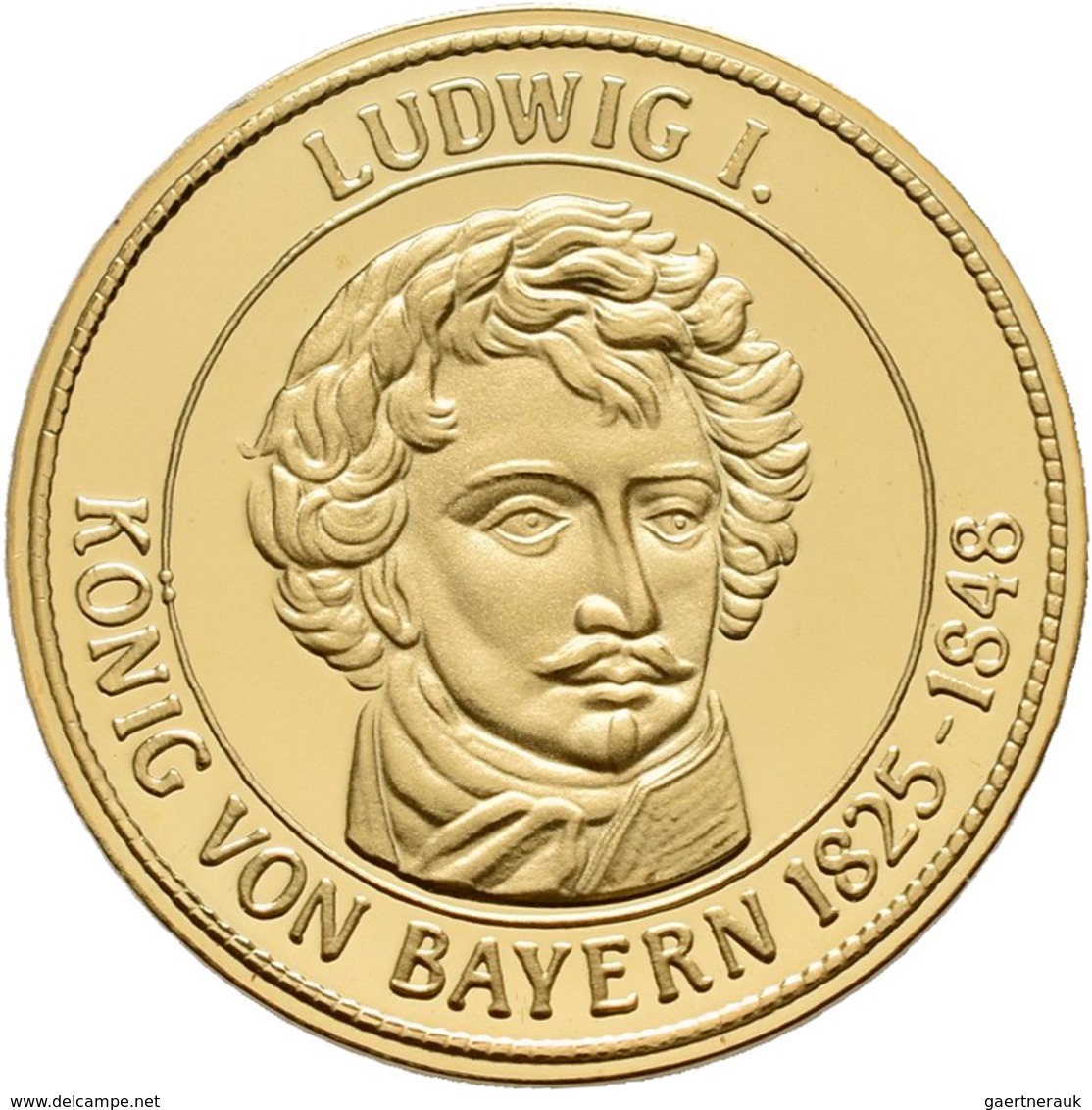 Medaillen Deutschland - Personen: Medaillenset Bayerische Könige: 6 x 1/10 OZ, 585/1000 Gold im Gesa