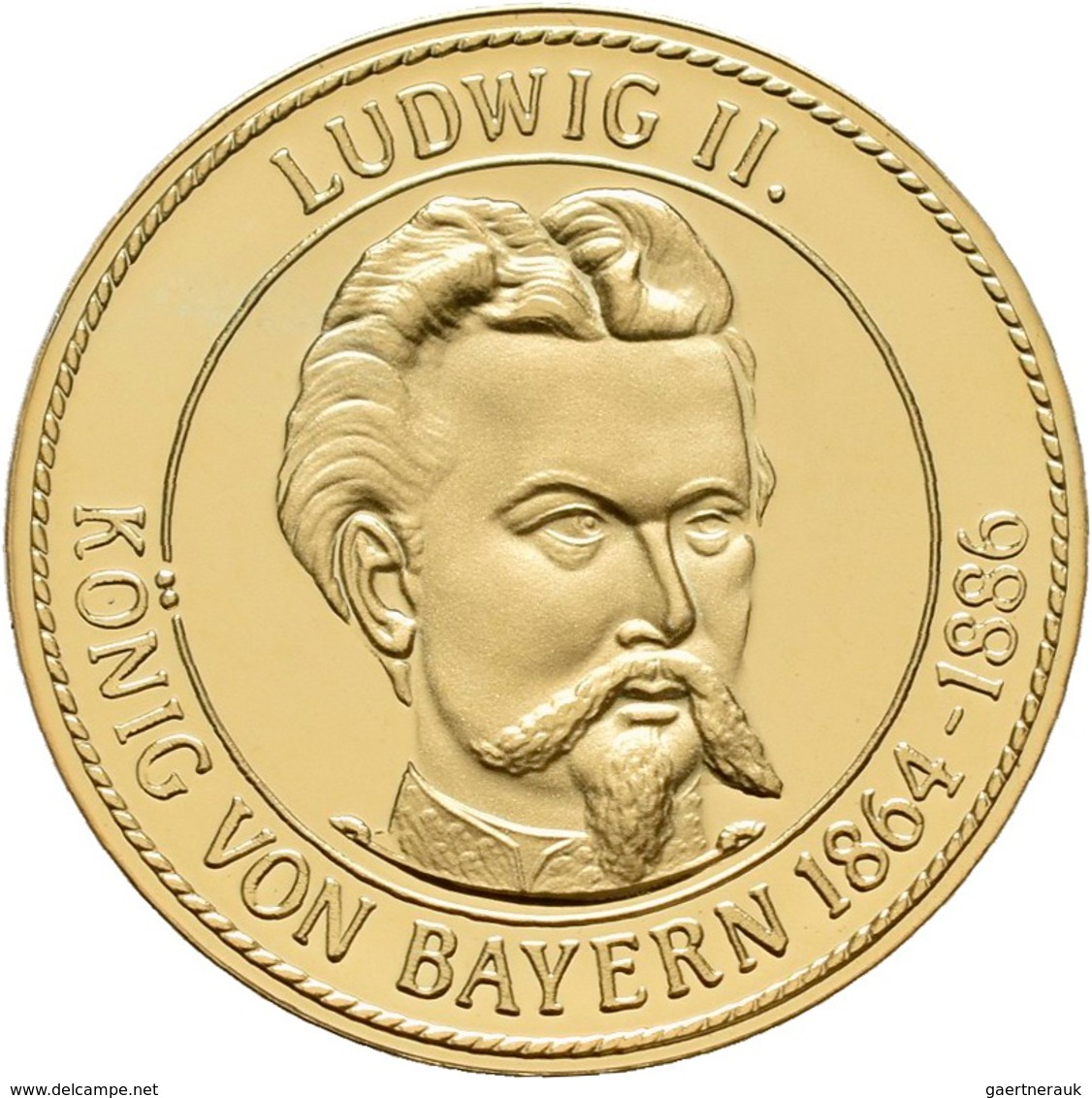 Medaillen Deutschland - Personen: Medaillenset Bayerische Könige: 6 x 1/10 OZ, 585/1000 Gold im Gesa