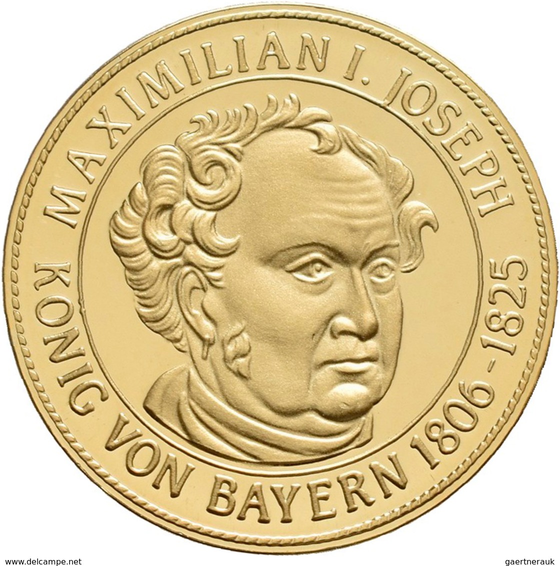 Medaillen Deutschland - Personen: Medaillenset Bayerische Könige: 6 x 1/10 OZ, 585/1000 Gold im Gesa