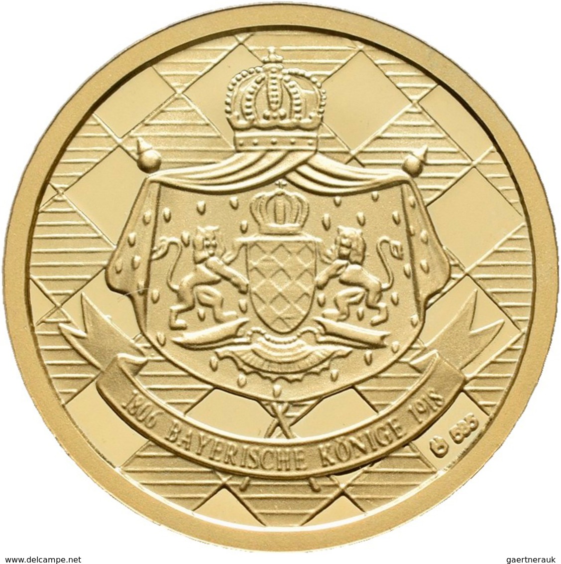 Medaillen Deutschland - Personen: Medaillenset Bayerische Könige: 6 x 1/10 OZ, 585/1000 Gold im Gesa