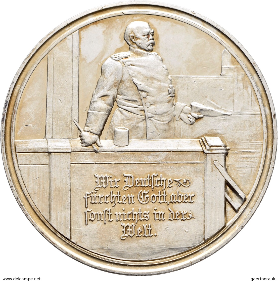 Medaillen Deutschland - Personen: Otto Von Bismarck: Bronzemedaille 1888, Versilbert, Von Lauer. Auf - Autres & Non Classés