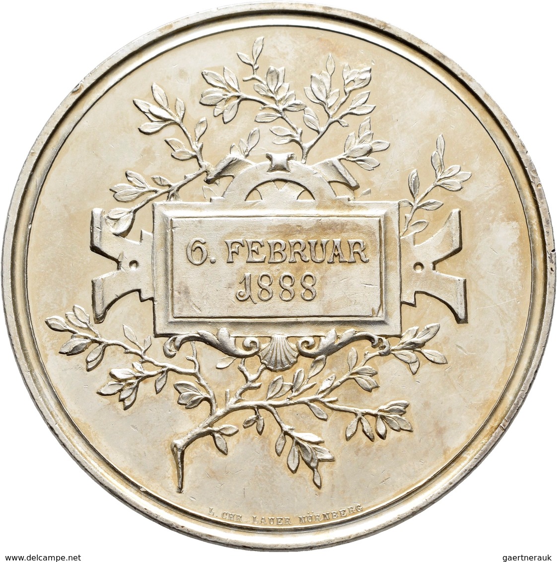 Medaillen Deutschland - Personen: Otto Von Bismarck: Bronzemedaille 1888, Versilbert, Von Lauer. Auf - Autres & Non Classés