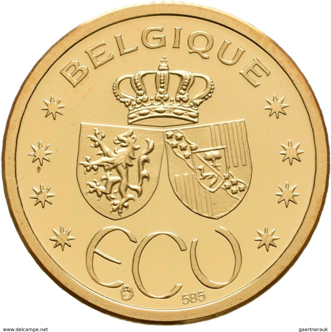 Medaillen - ECU: Lot 4 Goldmedaillen ECU, Dabei: Großbritannien (Britannia) Belgien, Frankreich Und - Andere & Zonder Classificatie