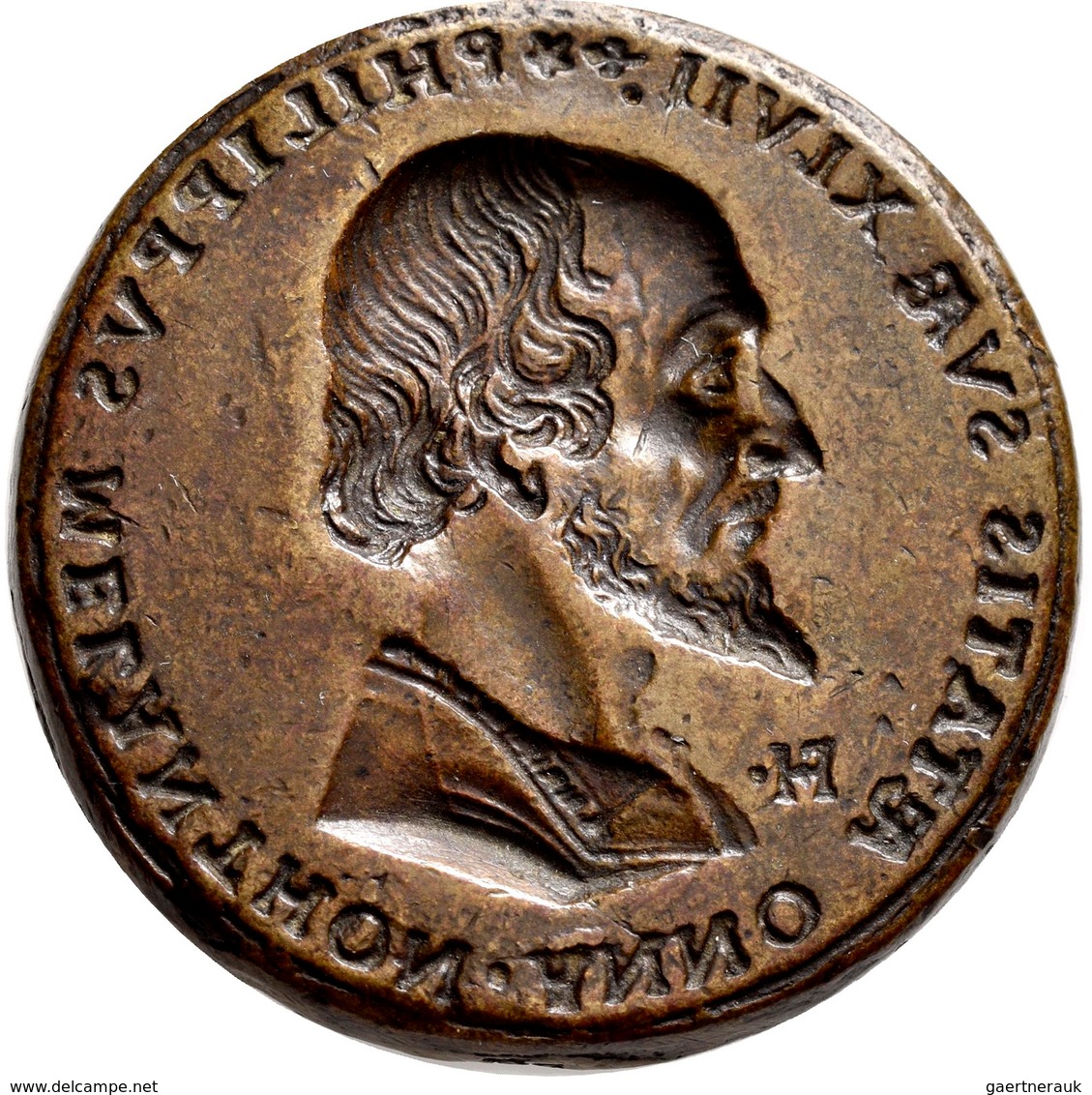 Medaillen - Religion: Philipp Melanchton 1497-1560, Reformator U. Humanist: Bronzene Matrize Vorders - Ohne Zuordnung