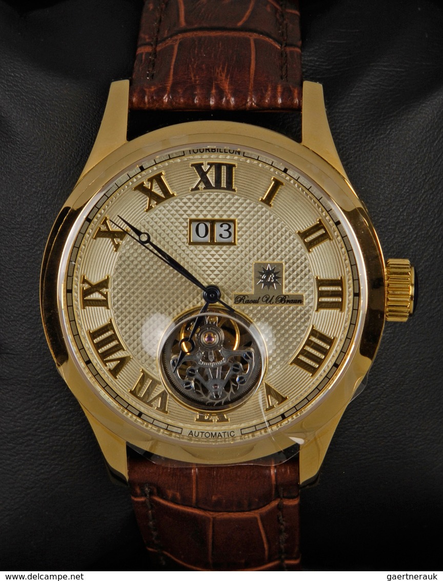 Uhren: Herrenarmbanduhr Von Raoul U. Braun: Tourbillon RUB05-T13 Saphire Automatic. In Box. Neuware. - Autres & Non Classés