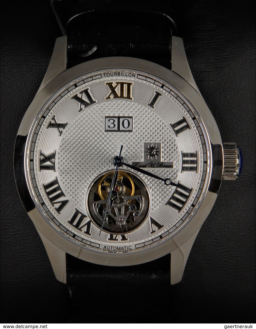 Uhren: Herrenarmbanduhr Von Raoul U. Braun: Tourbillon RUB05-T13SL-si Saphire Automatic. In Box. Neu - Andere & Zonder Classificatie