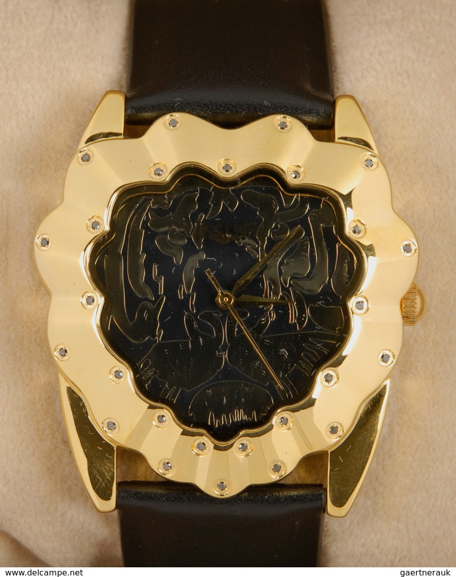 Uhren: Herrenarmbanduhr: Noctum Model 916783 "Eye Of The Tiger" Mit 26 Echten Schwarzen Diamanten. S - Andere & Zonder Classificatie
