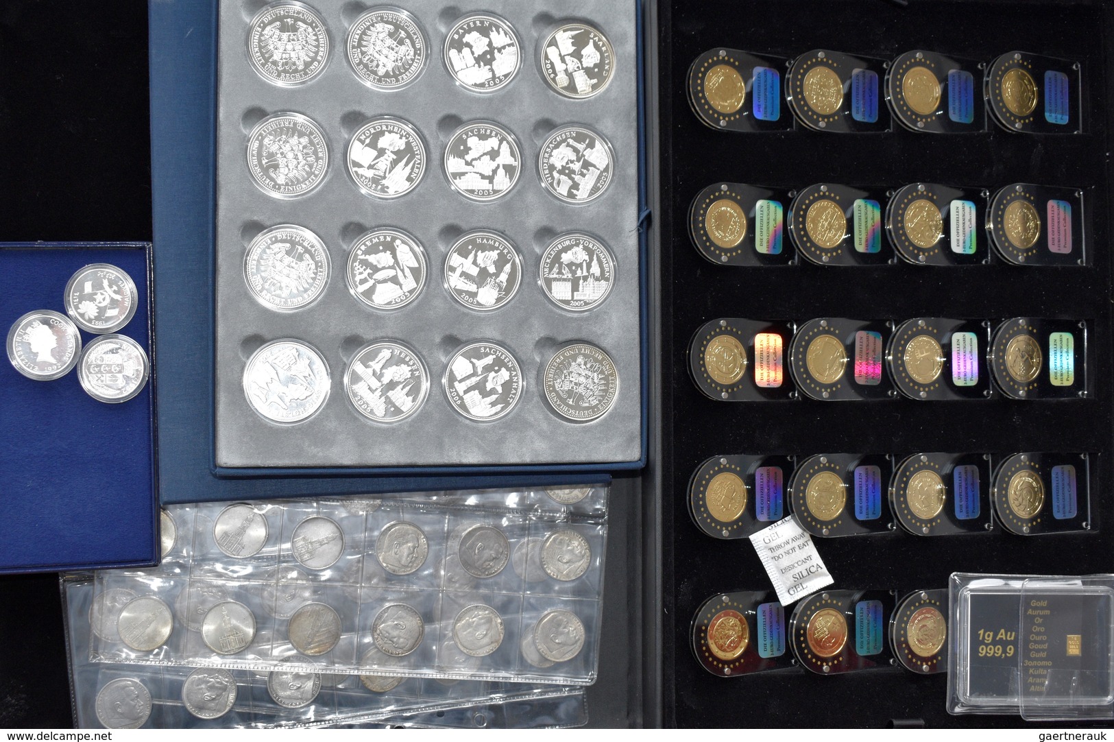 Alle Welt: Gemischte Sammlung Bestehend Aus Kleinsilber-Münzen Des Kaiserreichs, Drittes Reich 5 + 2 - Autres & Non Classés