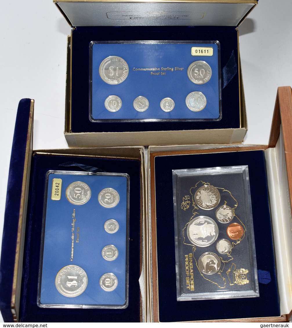 Singapur: Lot 3 X Singapore Proof Set: 2 X 1981 (6 Coins), PS 14 (KM 1b-2b,3a-6a) // 1983 ( 6 Coins) - Singapur