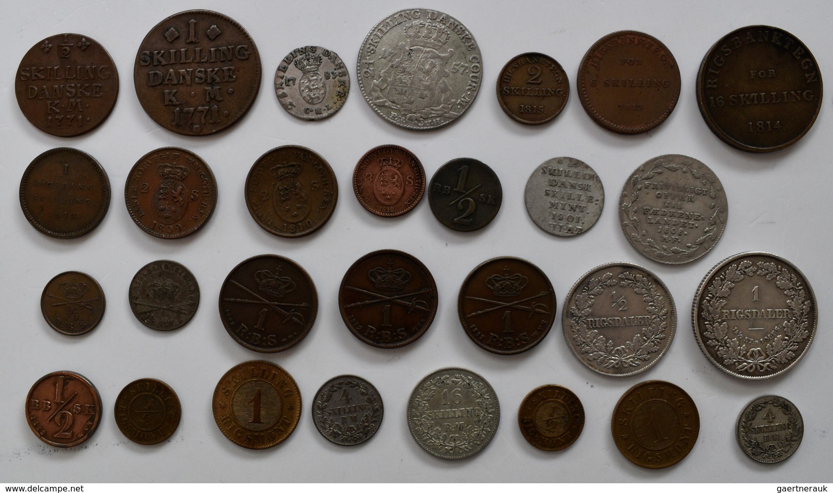 Dänemark: Lot 29 Verschiedene Münzen Aus Dänemark 1757 - 1867 Aus Der Zeit Der Skilling Und Daler Wä - Danemark