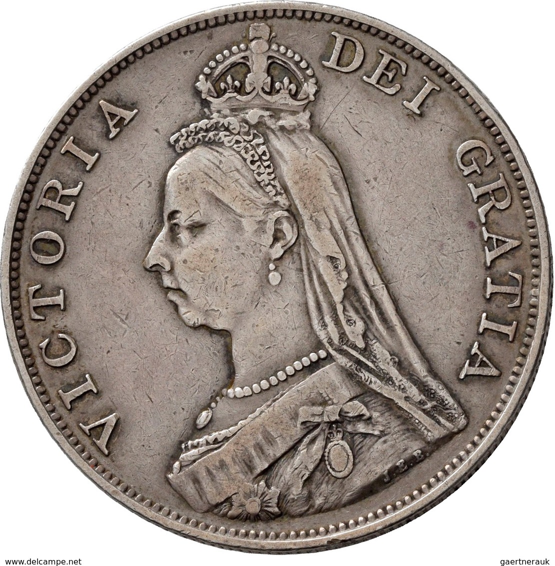 Großbritannien: Victoria 1837-1901: Lot 4 Stück; Crown 1847, 1887, 1893 LVII Und 2 Florin 1887, Sehr - Andere & Zonder Classificatie