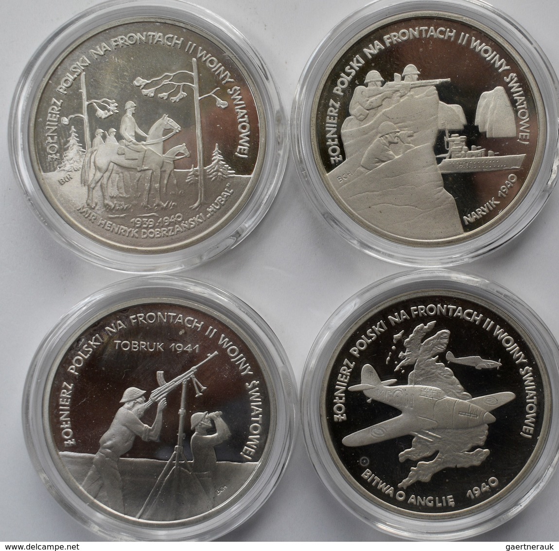 Polen: Lot 4 X 100.000 Zlotych 1991, Serie Zweiter Weltkrieg, 4 Verschiedene Motive, KM# Y 235 Bis 2 - Polonia