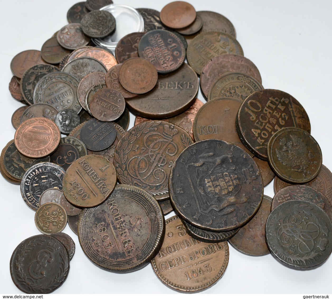 Russland: Zarenreich: Lot Von 79 Groß- Und Kleinbronzemünzen, Meist Anfang 18. Bis 1917, Z.T. Selten - Russie