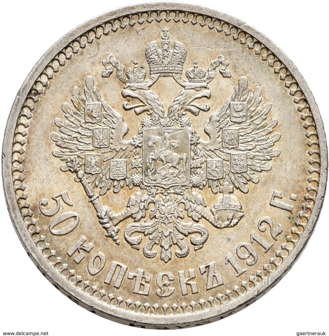 Russland: Lot 6 Stück; 1/2 Rubel (Poltina) 1817, 1829, 1851, 1859, sowie 50 Kopeken 1894, 1912, meis