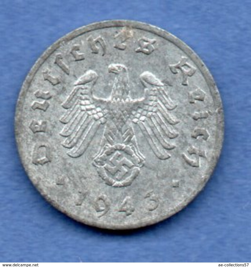 Allemagne - 1 Reichspfennig 1943 F  - Km # 97  -- état TTB  -- - 1 Reichspfennig