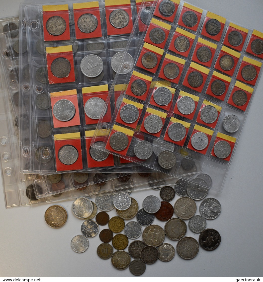 Deutschland: Lot Diverser Kleinmünzen / Umlaufmünzen Von 1 Pfennig Bis 5 Mark Aus Dem Kaiserreich Bi - Andere & Zonder Classificatie
