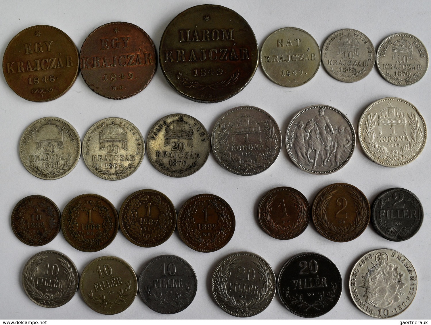 Haus Habsburg: UNGARN: 25 Diverse Kleinmünzen Des 19. Jhd. Lautend Auf Krajczar, Korona Und Filler A - Autres – Europe