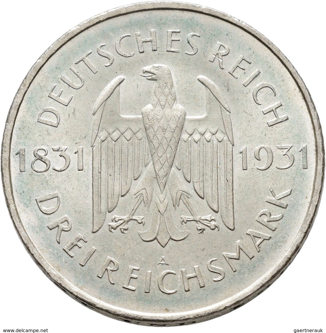 Weimarer Republik: Lot 4 Stück; 3 Reichsmark 1927 A, 1929 A Waldeck, 1930 A Zeppelin, 1931 A Vom Ste - Andere & Zonder Classificatie