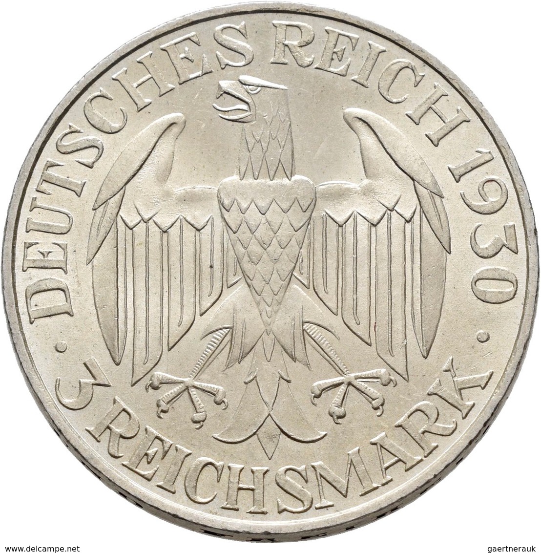 Weimarer Republik: Lot 4 Stück; 3 Reichsmark 1927 A, 1929 A Waldeck, 1930 A Zeppelin, 1931 A vom Ste