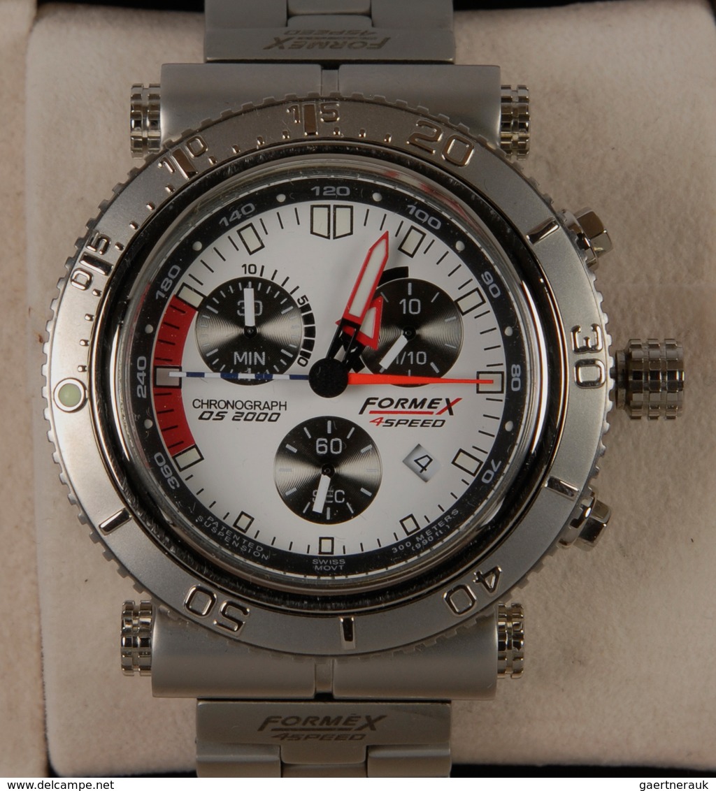 Uhren: 2 Herrenarmbanduhren Formex 4 Speed: Chronograph XL DS 2000 Und 20003.3121. In Box. - Autres & Non Classés