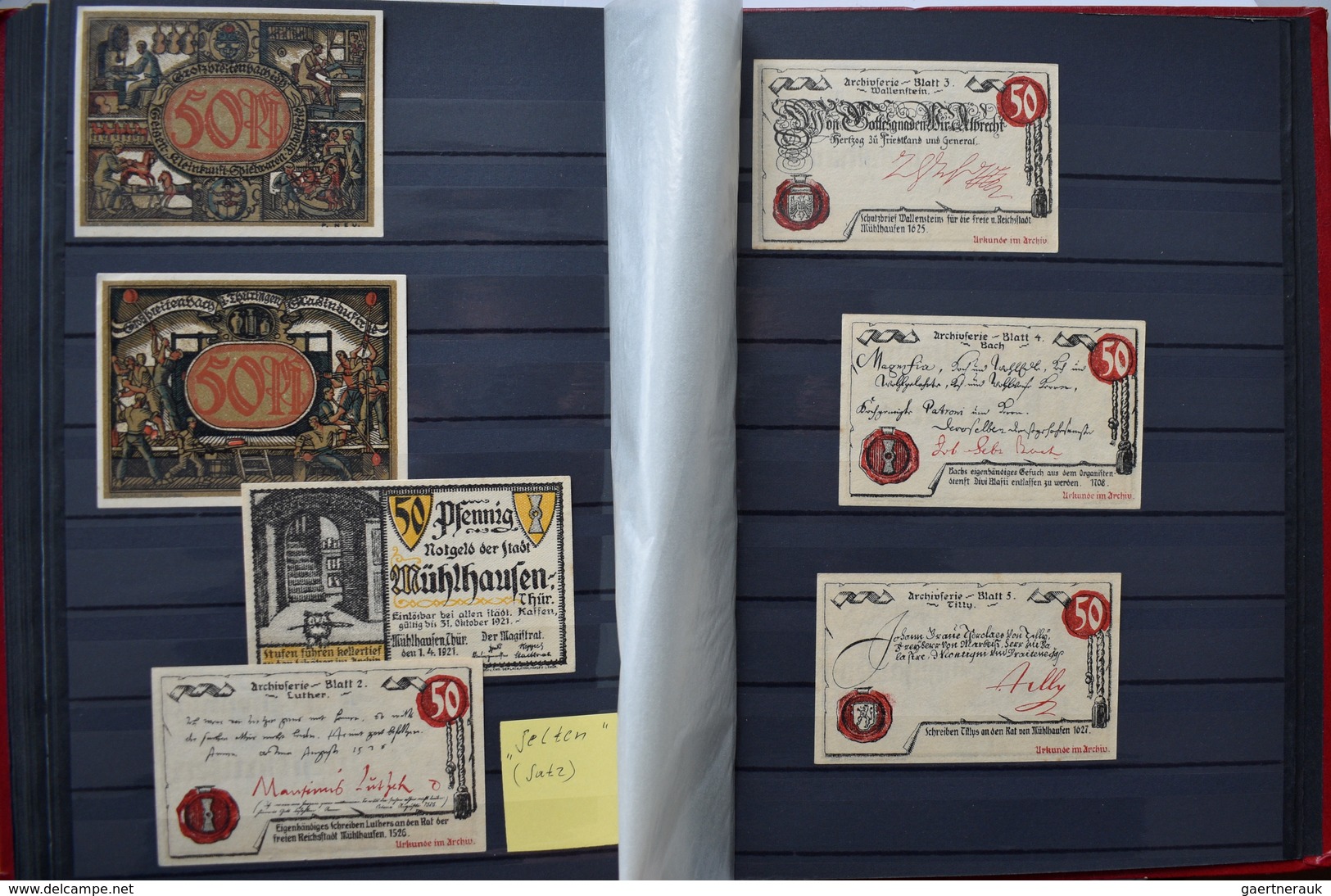 Varia, Sonstiges: BANKNOTEN: Ein Album Mit über 100 Banknoten, Dabei Reichsbanknoten Und Reichskasse - Andere & Zonder Classificatie