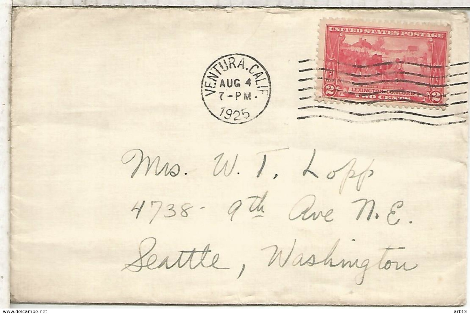 ESTADOS UNIDOS USA VENTURA 1925 LEXINGTON GUERRA INDEPENDENCIA MILITAR - Independecia USA