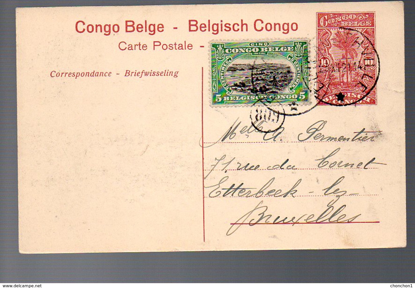 CONGO - ENTIER STIBBE 43 - VUE 52 CHASSE ZEBRE - ELISABETHVILLE Type 5 - 1921- PL8 - Ganzsachen