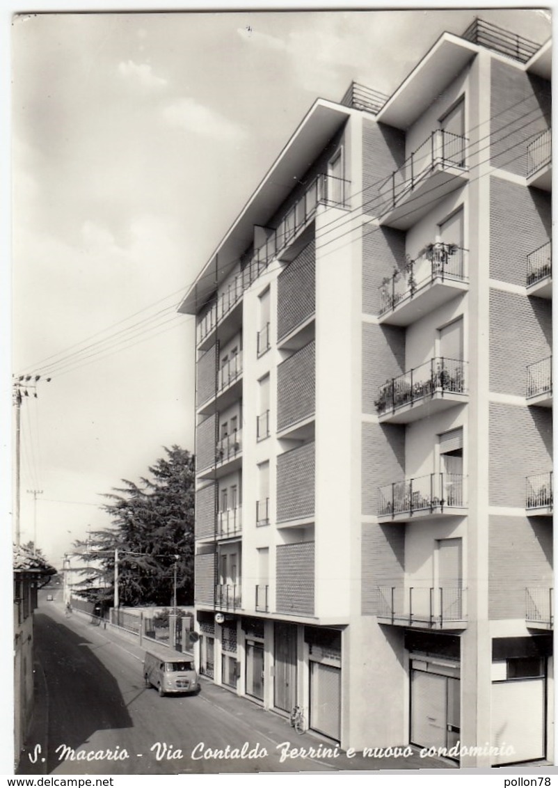 S. MACARIO - VIA CONTALDO FERRINI E NUOVO CONDOMINIO - SAMARATE - FERNO - VARESE - 1963 - AUTOMOBILI - CARS - ALFA ROMEO - Varese