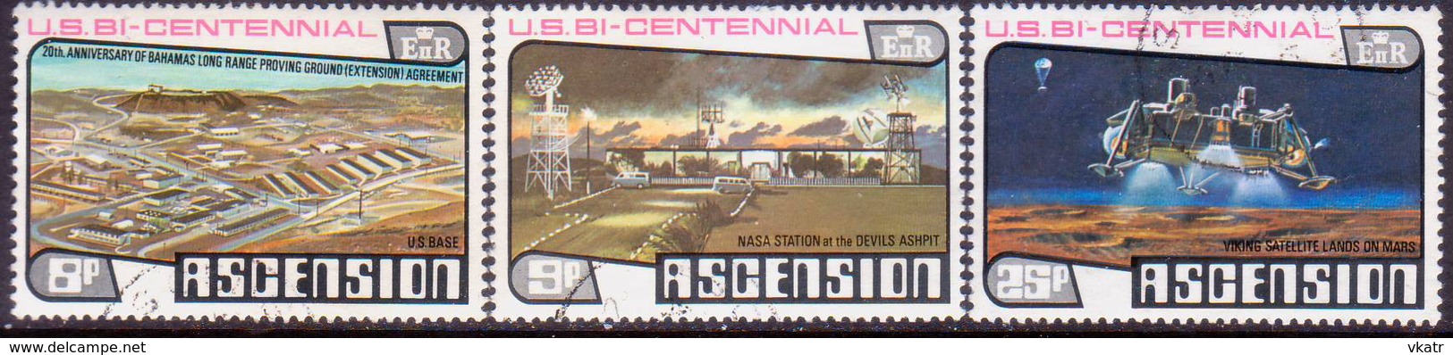 ASCENSION 1976 SG #219-21 Compl.set Used American Revolution - Ascension