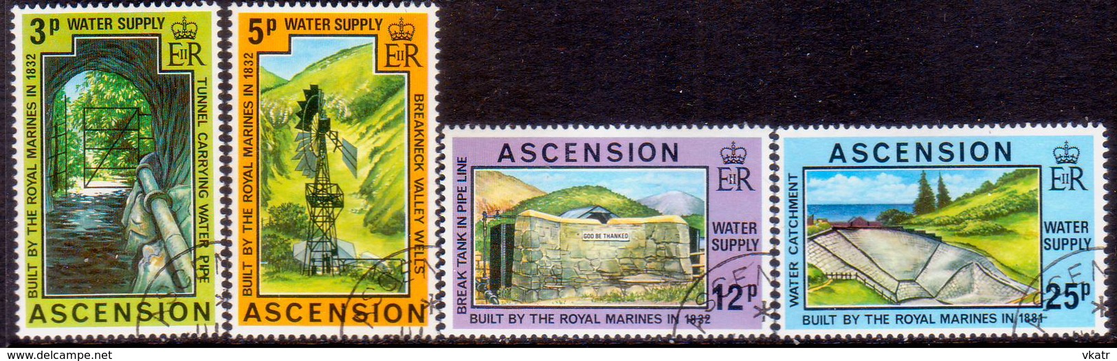 ASCENSION 1977 SG #225-28 Compl.set Used Water Supplies - Ascension