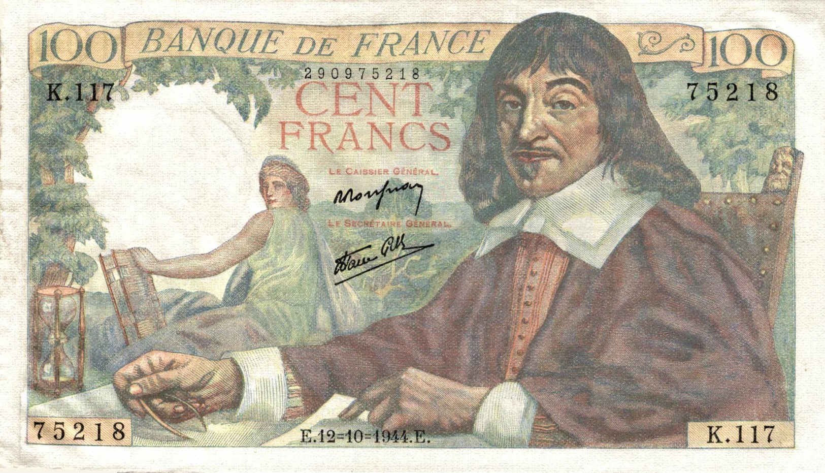 469-2019   BILLET DE 100 FRANCS DESCARTES DU 12-10-1944 - 100 F 1942-1944 ''Descartes''