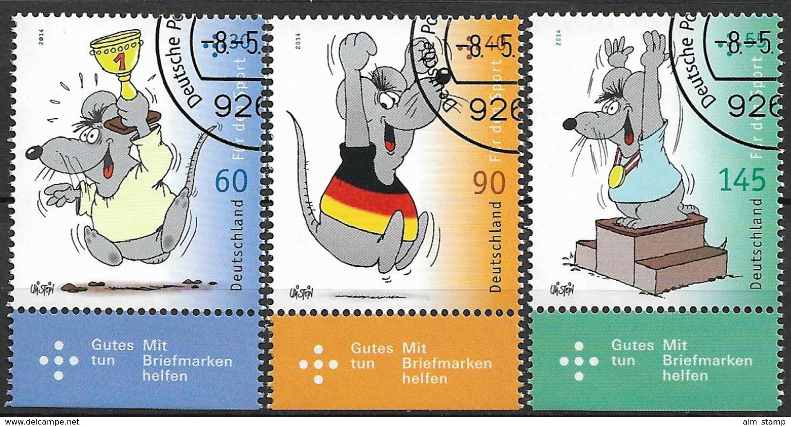 2014  Allem. Fed.  Deutschland MI. 3075-7 FD- Used Sporthilfe: Cartoons - Used Stamps