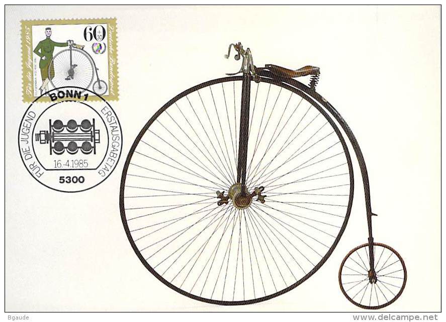 ALLEMAGNE BUND CARTE MAXIMUM NUM.YVERT 1075 HISTOIRE DE LA ICYCLETTE - Autres & Non Classés