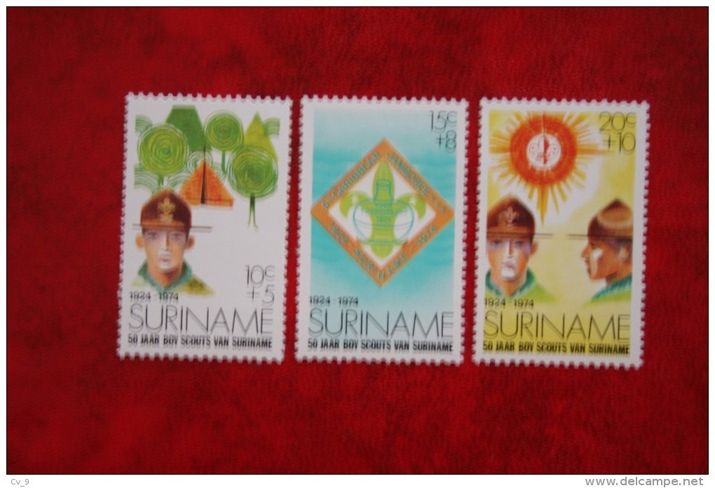 50 Jaar Padvinderij Scouting ; NVPH Nr: 627-629 Mi 677-679 ; 1974 MNH / Postfris SURINAME / SURINAM - Surinam ... - 1975